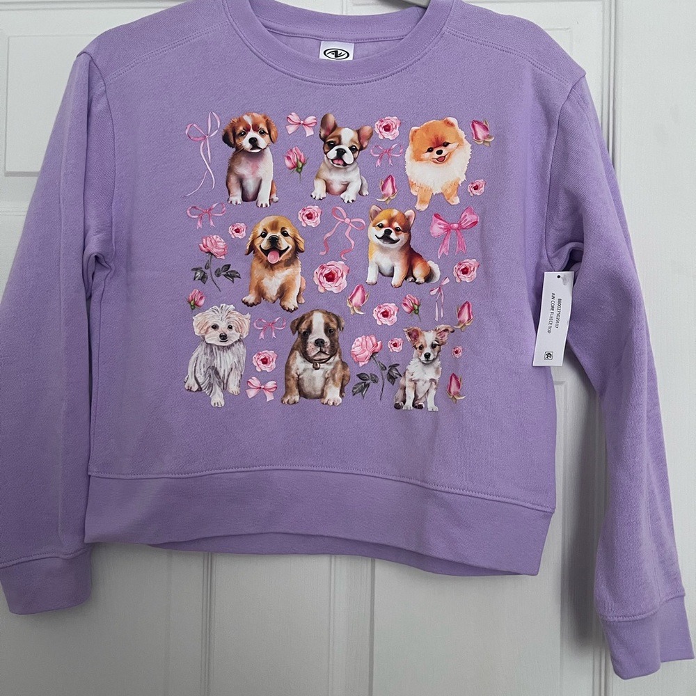 Dog’s with Ribbons Lavender Sweatshirt